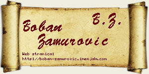 Boban Zamurović vizit kartica